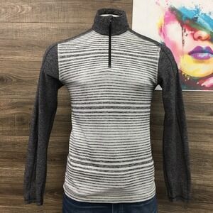 Lululemon Men's Striped Quarter Zip Pullover Athletic Top Size Medium‎